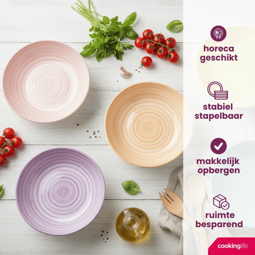 Cookinglife Diepe Borden / Pastaborden Spring Vibes ø 21 cm - 6 Stuks