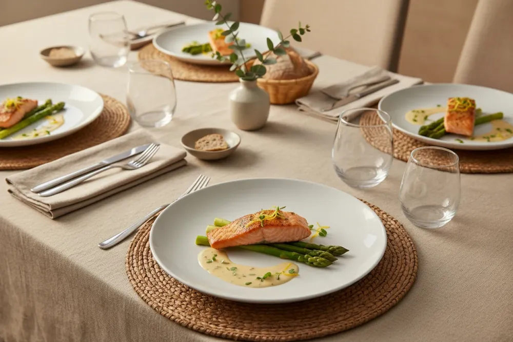 Cookinglife Dinerbord Porselein Ø 27 cm - 4 Stuks - Strak Modern Bord Wit