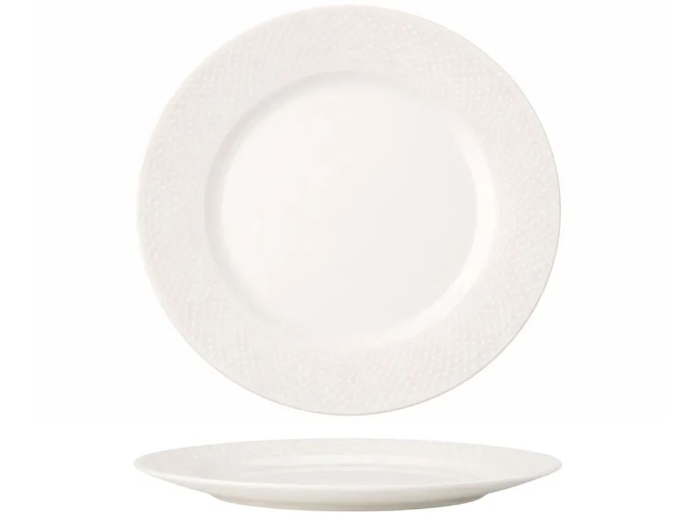 Cookinglife Dinerborden - CampVibe - Outdoor - Kunststof - Onbreekbaar - Wit ø 28 cm - 4 Stuks