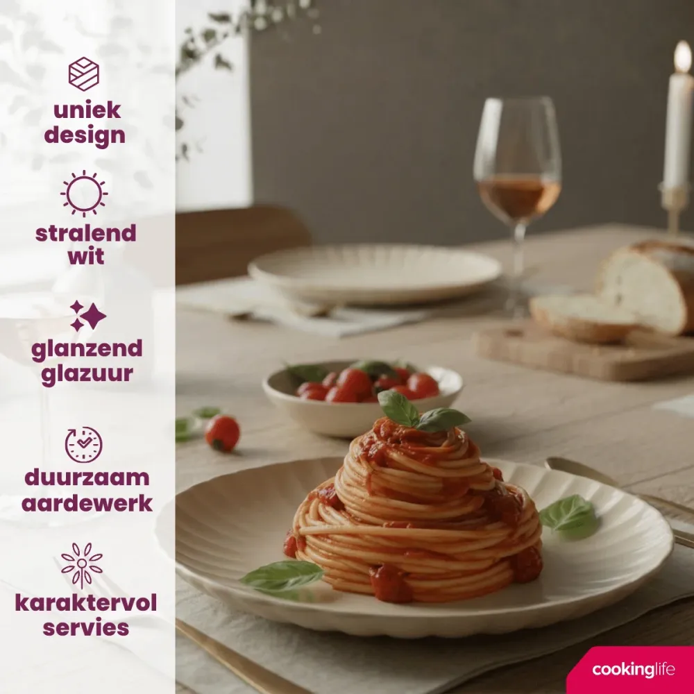 Cookinglife Dinerborden Cardida Beige ø 26 cm - 6 stuks