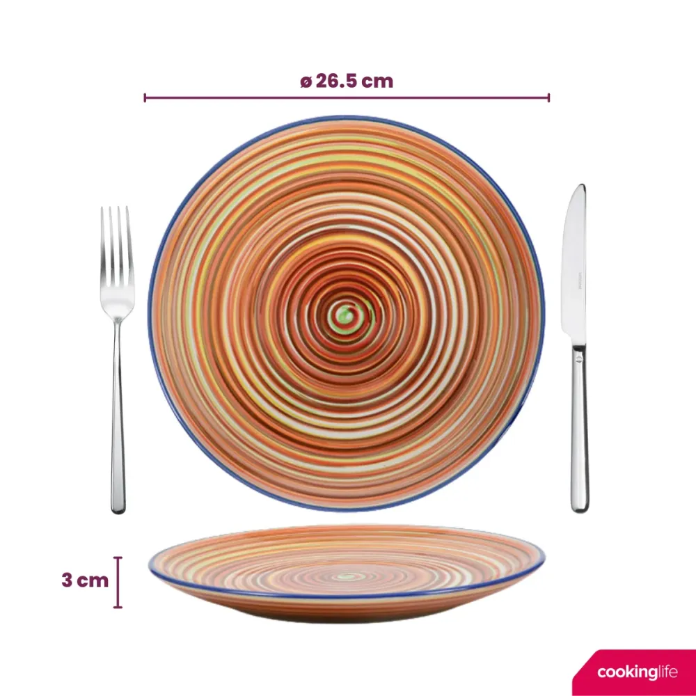 Cookinglife Dinerborden Rhythm & Lines ø 26.5 cm - 4 Stuks