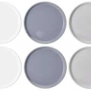 Cookinglife Dinerborden Siaki - Wit / Blauw / Grijs ø 26.5 cm - Porselein - 6 stuks