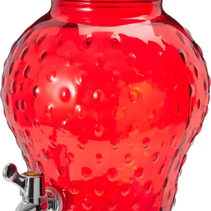 Cookinglife Drankdispenser Aardbei - Glas 4 Liter