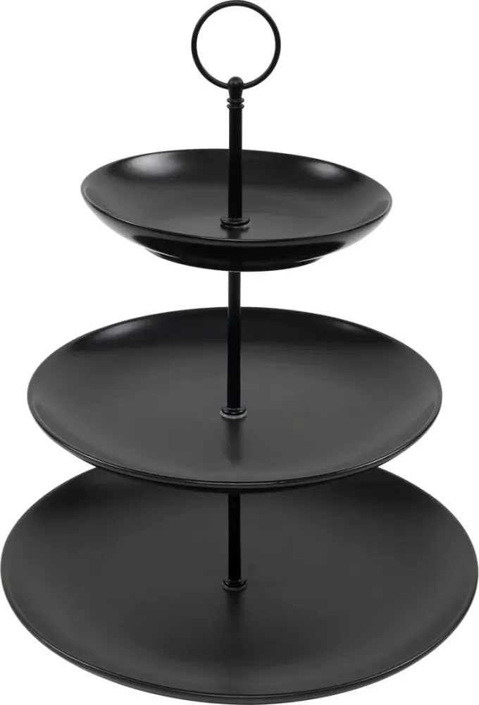 Cookinglife Etagère zwart ø 16, 21 & 26 cm - 3-laags - 32 cm hoog