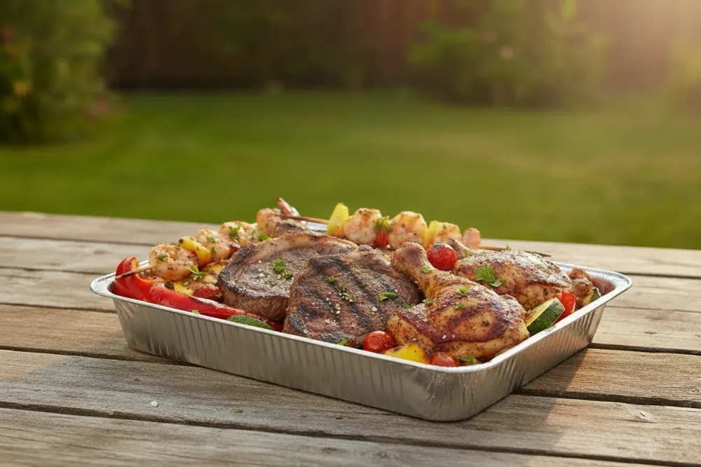 Cookinglife Grill BBQ Aluminium Bakjes / BBQ Grill Tray - 34 x 21 cm - 18 stuks