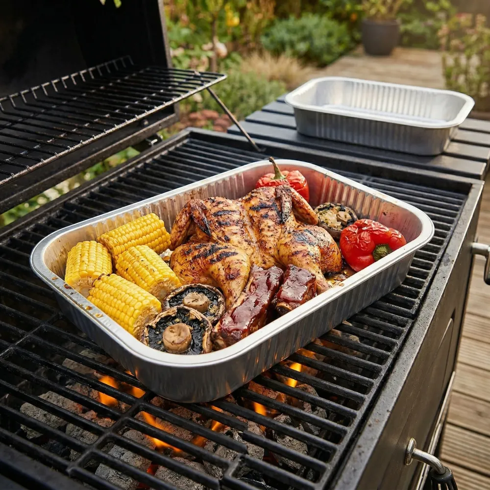 Cookinglife Grill BBQ Aluminium Bakjes / BBQ Grill Tray - 32 x 26 cm - 15 stuks