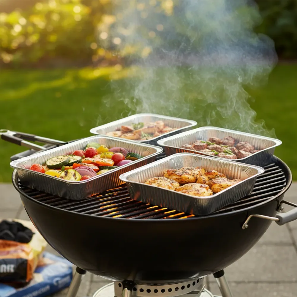 Cookinglife Grill BBQ Aluminium Bakjes / BBQ Grill Tray - 32 x 26 cm - 15 stuks