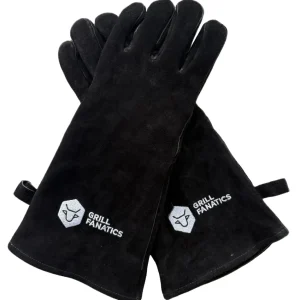 Cookinglife Grill BBQ Handschoenen / Ovenhandschoenen Zwart Leer 500 °C - 2 stuks