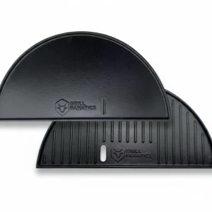 Cookinglife Grill Halve Maan Grillplaat / Plancha Gietijzer - 2-zijdig - Geschikt voor 46 cm Kamado's