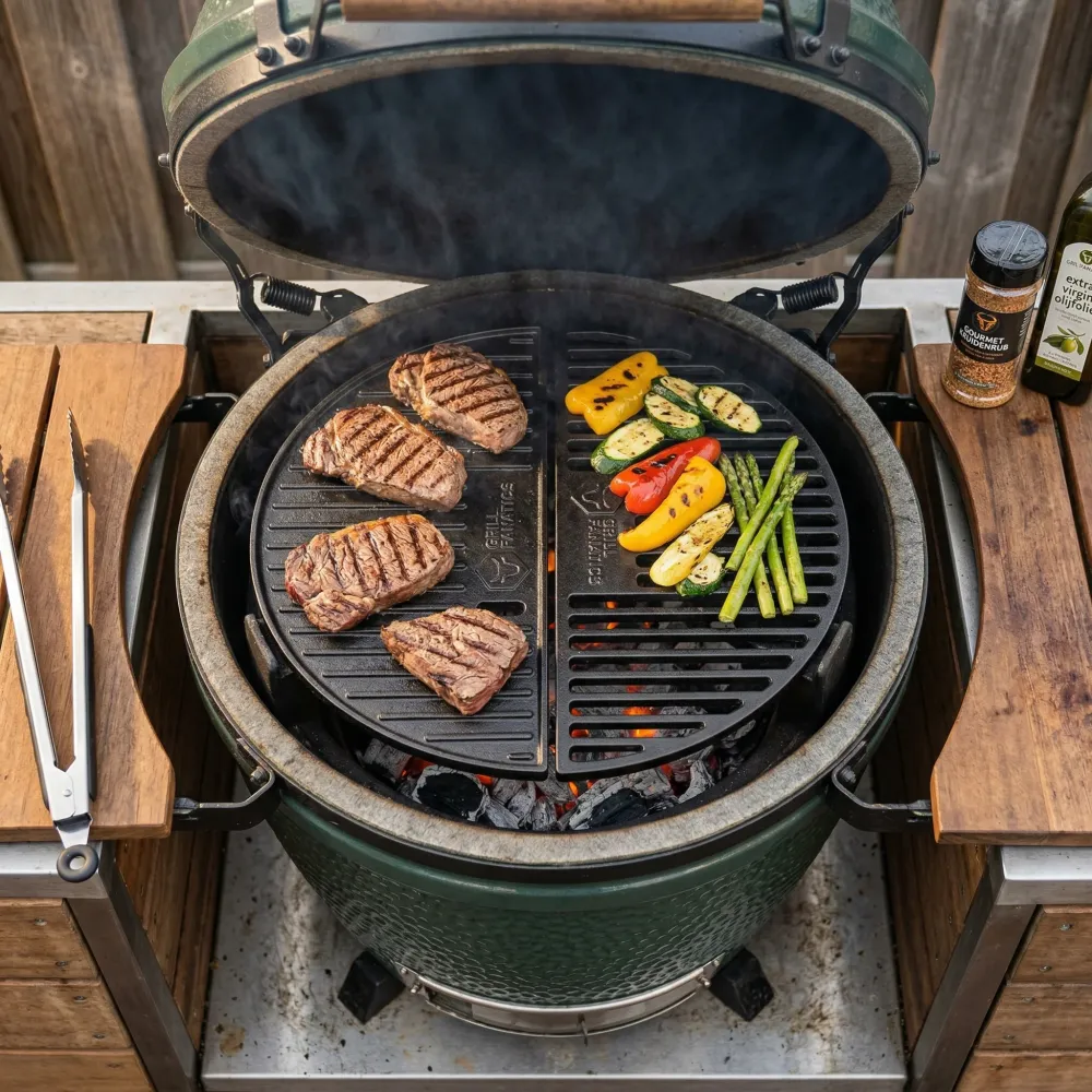 Cookinglife Grill Halve Maan Rooster Gietijzer - Geschikt voor 46 cm Kamado's