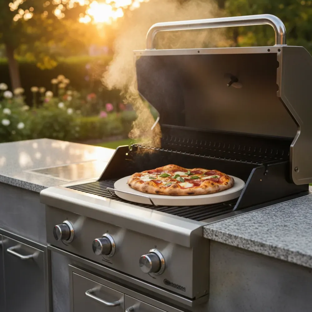 Cookinglife Grill Pizzasteen met houder ø 38 cm
