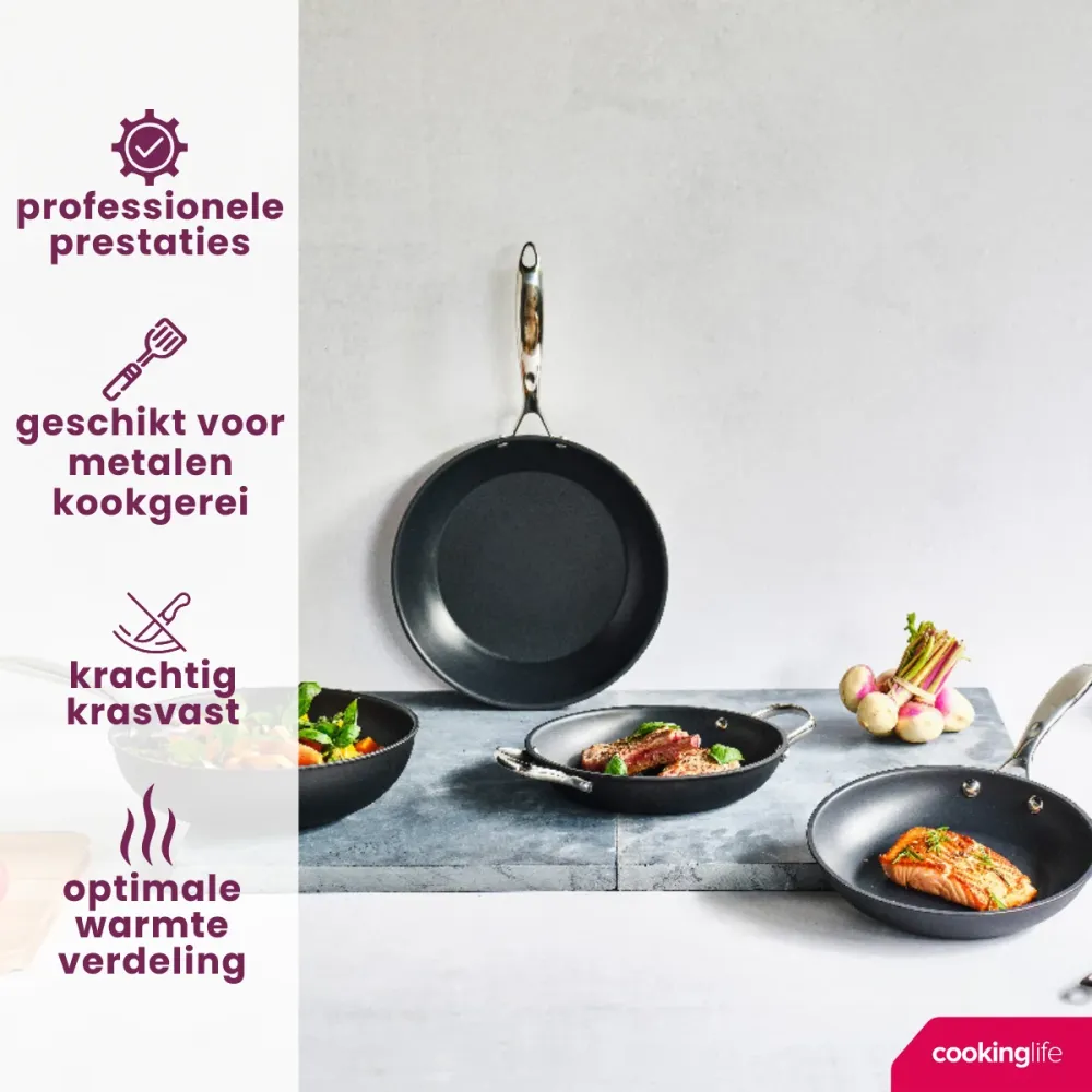 Cookinglife Koekenpan Revolt ø 24 cm - geschikt voor alle warmtebronnen - keramische anti-aanbaklaag