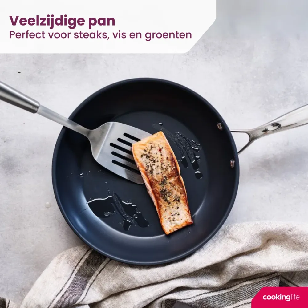 Cookinglife Koekenpannenset Revolt 2-Delig ø 24 & 28 cm - geschikt voor alle warmtebronnen - keramische anti-aanbaklaag