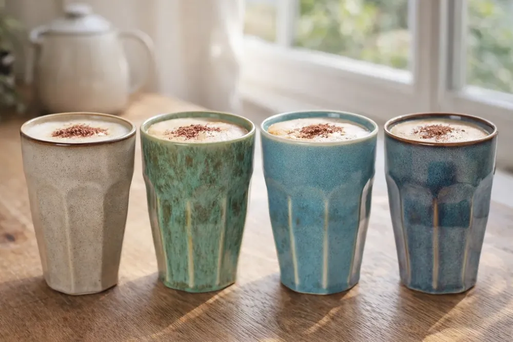 Cookinglife Koffiebeker - Cappuccinokopjes - Aardewerk 330 ml - 4 stuks