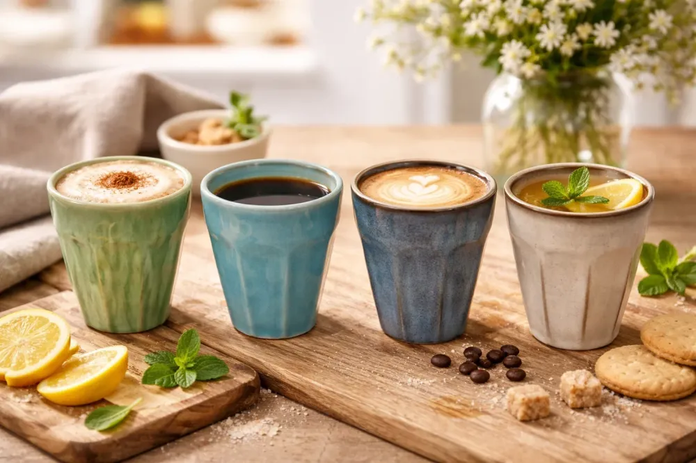 Cookinglife Koffiekopjes / Senseokopjes - Aardewerk 250 ml - 4 stuks