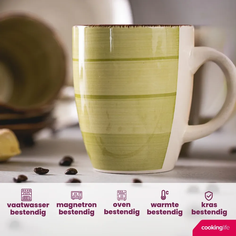 Cookinglife Koffiekopjes / Senseokopjes Delice Groen 180 ml - 6 stuks