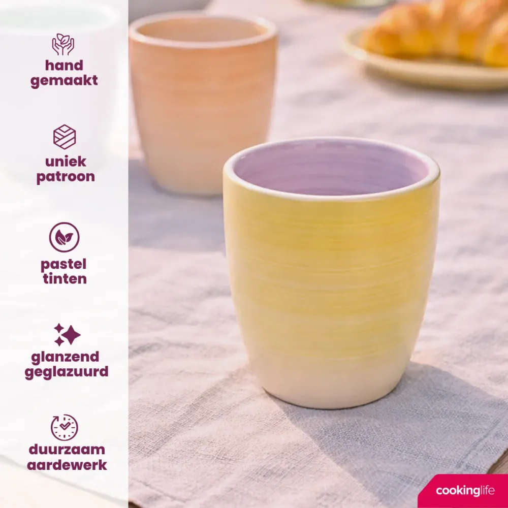 Cookinglife Koffiekopjes / Senseokopjes Pastel Harmony 180 ml - 6 Stuks