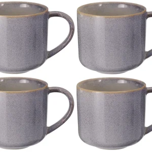 Cookinglife Koffiemokken Serene Blue 330 ml - Aardewerk - 4 stuks