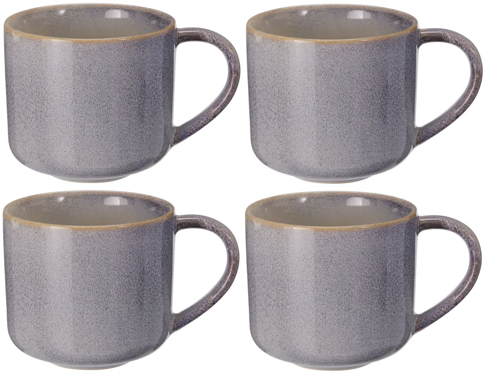 Cookinglife Koffiemokken Serene Blue 330 ml - Aardewerk - 4 stuks