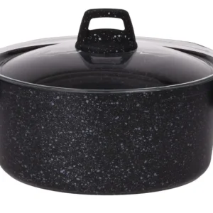 Cookinglife Kookpan met deksel - Black Speckle - Aluminium Ø 22 cm / 3.5 Liter - Geschikt voor alle warmtebronnen - standa...