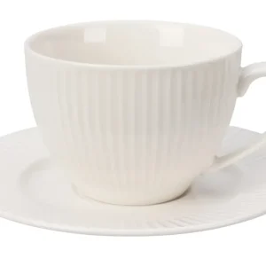 Cookinglife Kop en Schotel Siaki New Bone - Porselein - 240 ml - 6 stuks