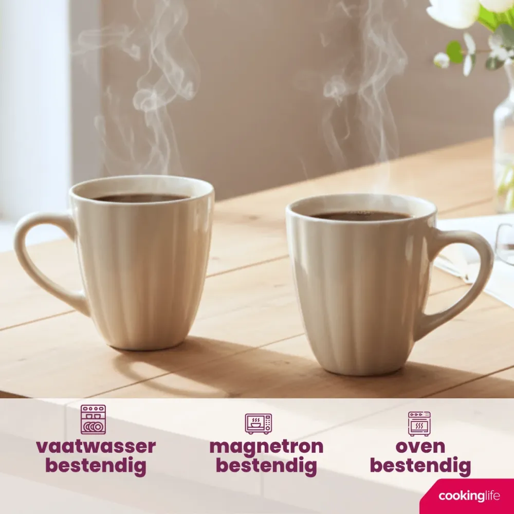 Cookinglife Mokken Cardida Beige 350 ml - 6 stuks
