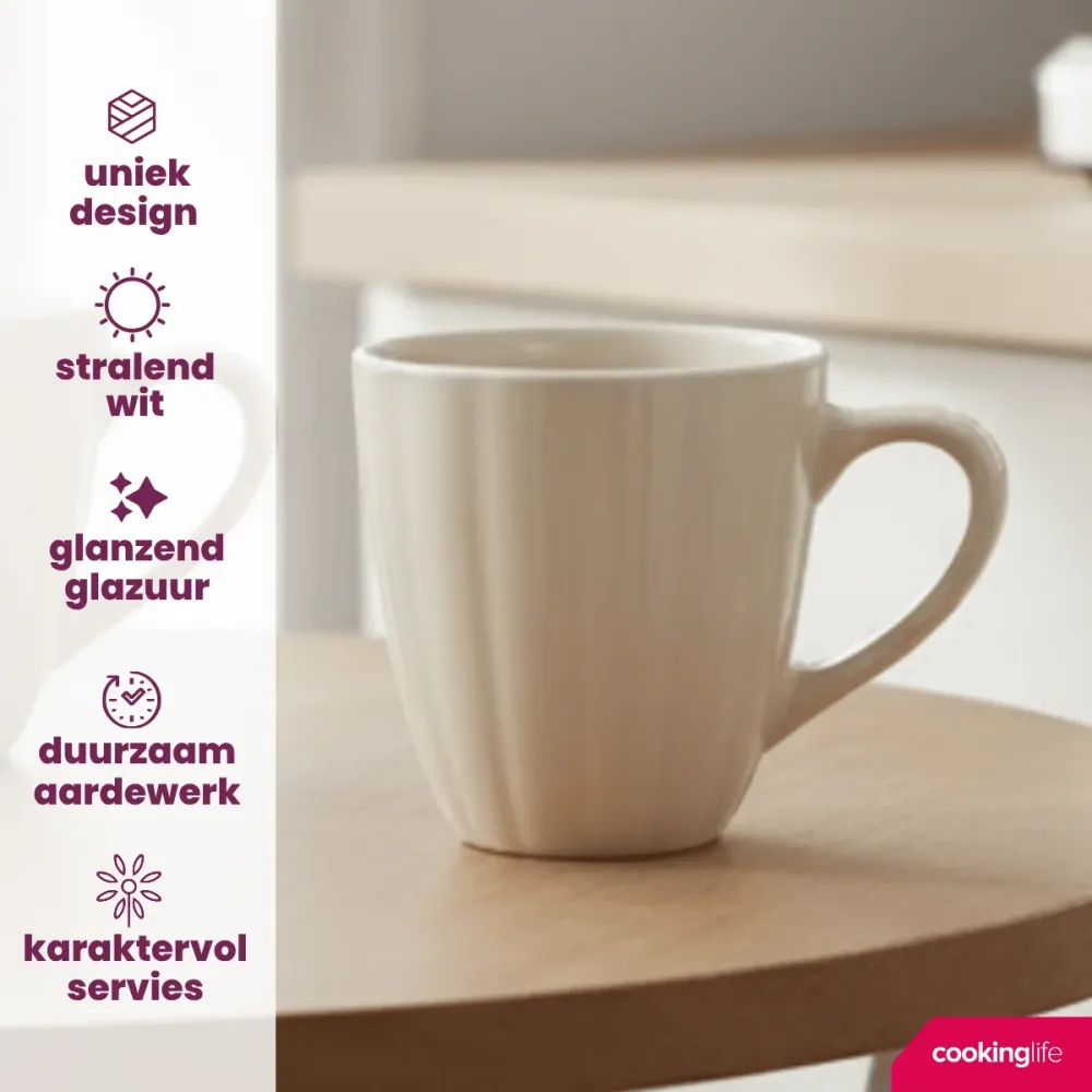 Cookinglife Mokken Cardida Beige 350 ml - 6 stuks