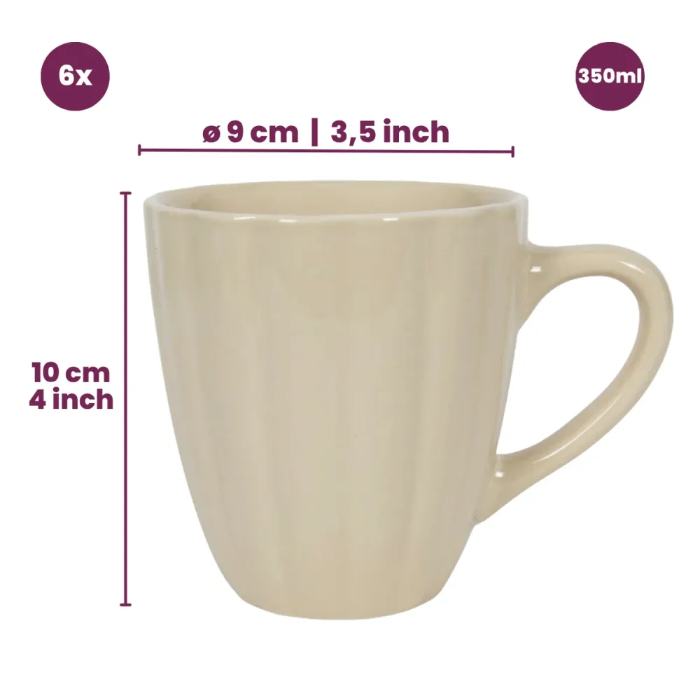 Cookinglife Mokken Cardida Beige 350 ml - 6 stuks