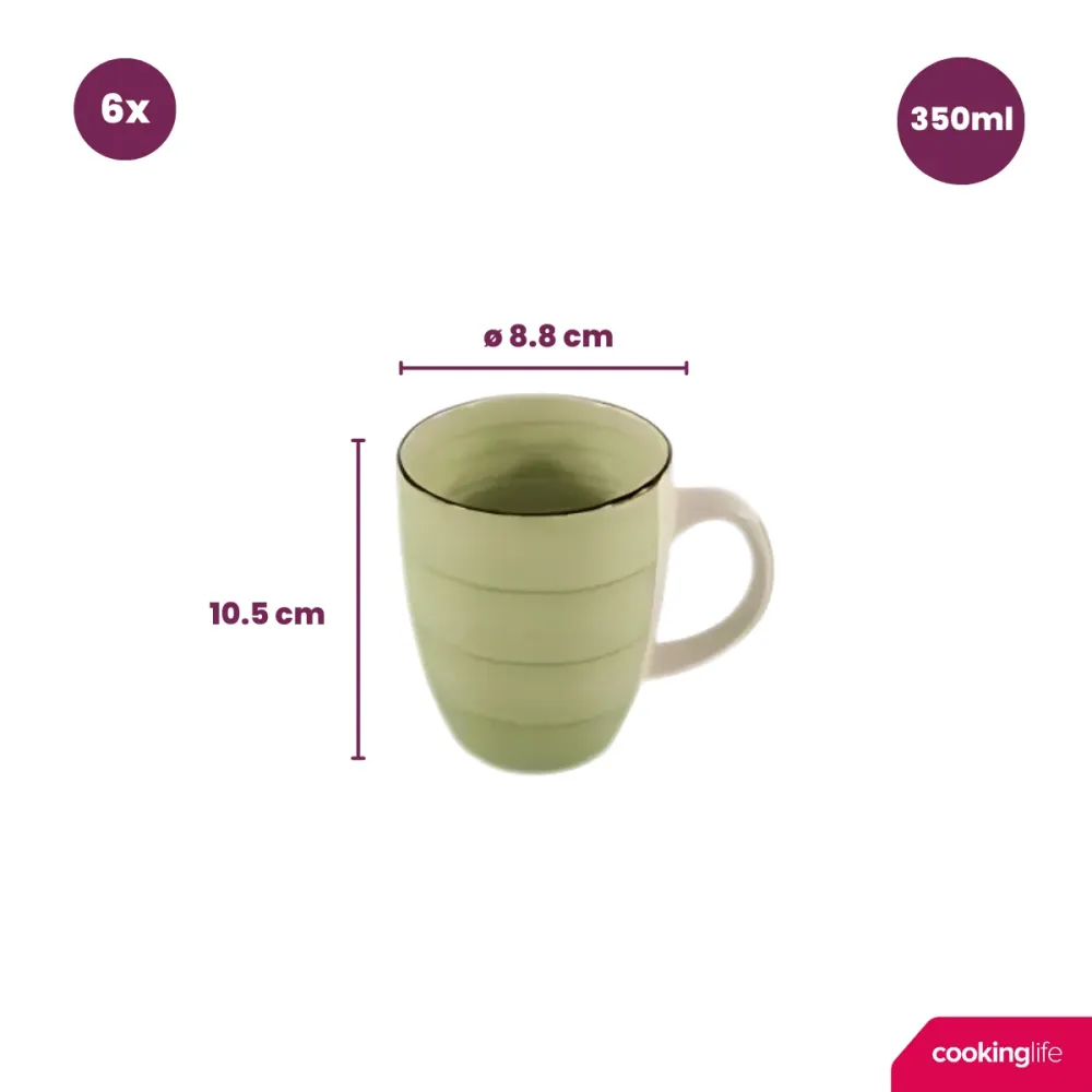 Cookinglife Mokken Delice Groen 350 ml - 6 stuks