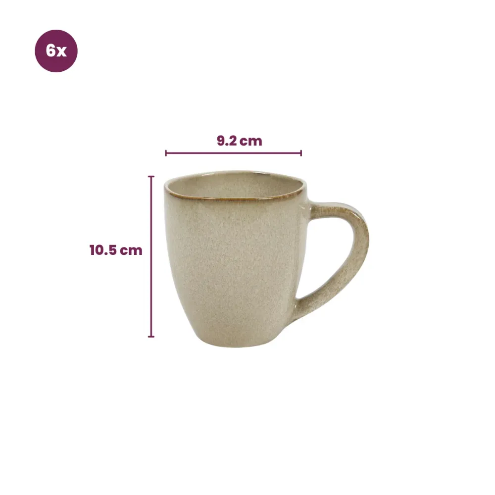 Cookinglife Mokken Sabi Beige 450 ml - 6 Stuks