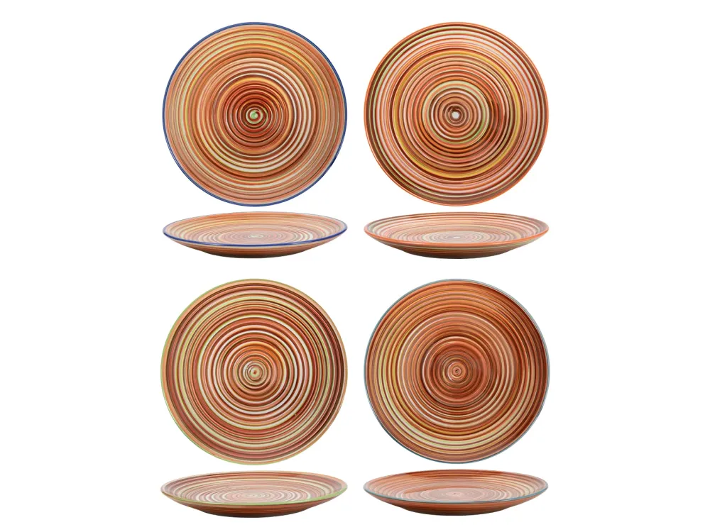 Cookinglife Ontbijtborden / Dessertborden Rhythm & Lines ø 19 cm - 4 Stuks