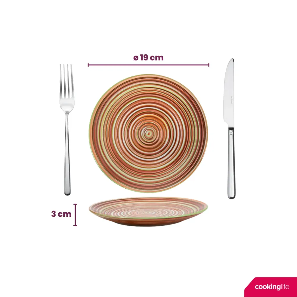 Cookinglife Ontbijtborden / Dessertborden Rhythm & Lines ø 19 cm - 4 Stuks