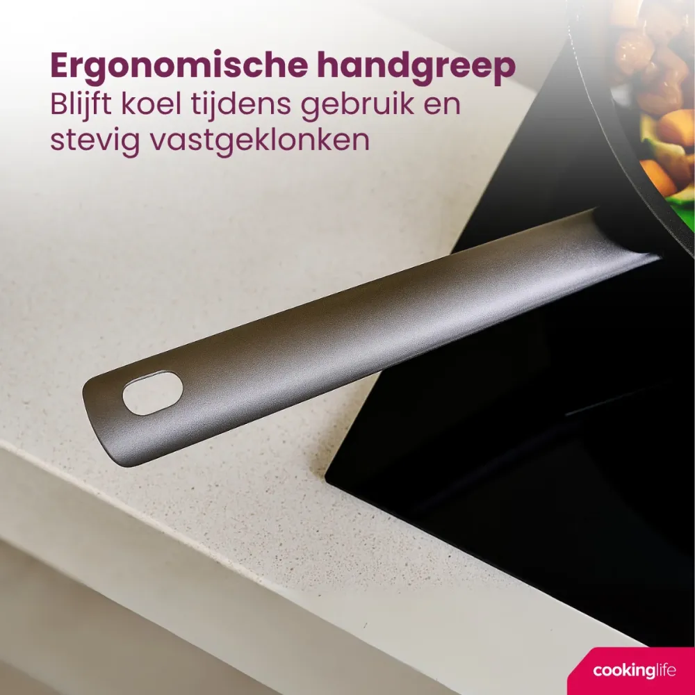 Cookinglife Pannenkoekenpan ProForge - ø 28 cm - keramische anti-aanbaklaag - geschikt voor alle warmtebronnen