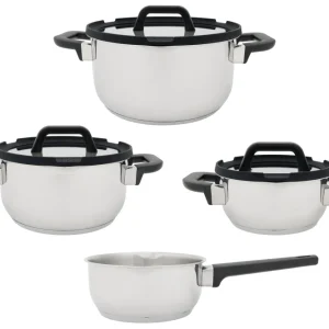 Cookinglife Pannenset Stay Cool 7-Delig - RVS - Kookpan Ø 16, 20, 24 cm & Steelpan Ø 16 cm - geschikt voor alle warmtebronnen