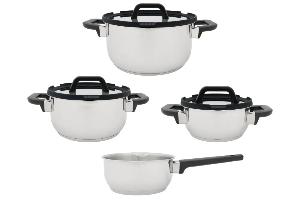 Cookinglife Pannenset Stay Cool 7-Delig - RVS - Kookpan Ø 16, 20, 24 cm & Steelpan Ø 16 cm - geschikt voor alle warmtebronnen