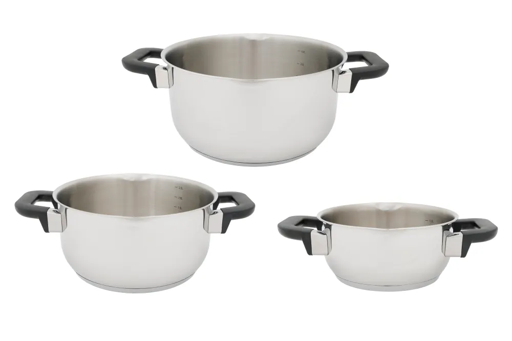 Cookinglife Pannenset Stay Cool 7-Delig - RVS - Kookpan Ø 16, 20, 24 cm & Steelpan Ø 16 cm - geschikt voor alle warmtebronnen