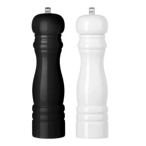 Cookinglife Peper- en Zoutmolen Set Rocca Zwart / Wit Glanzend - 21.5 cm