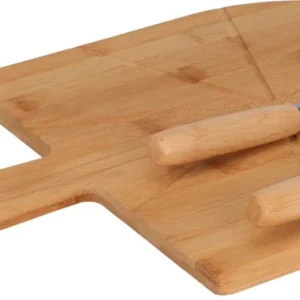Cookinglife Pizza set Bamboe - Pizzaplank 43 x 30 cm, Pizzasnijder & Pizzames