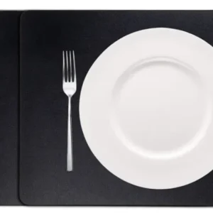 Cookinglife Placemats - Vegan leer - Zwart - 46 x 33 cm - 6 stuks