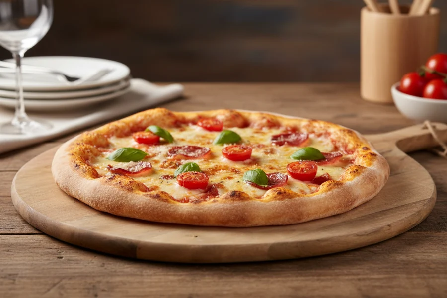 Cookinglife Serveerplank Ovaal Teakhout 50 x 60 cm - Pizzaplank voor Tapas en Brood
