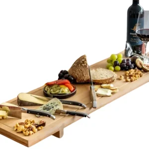 Cookinglife Serveerplank / Tapasplank op pootjes - XXL - Bamboe - 100 x 26 cm