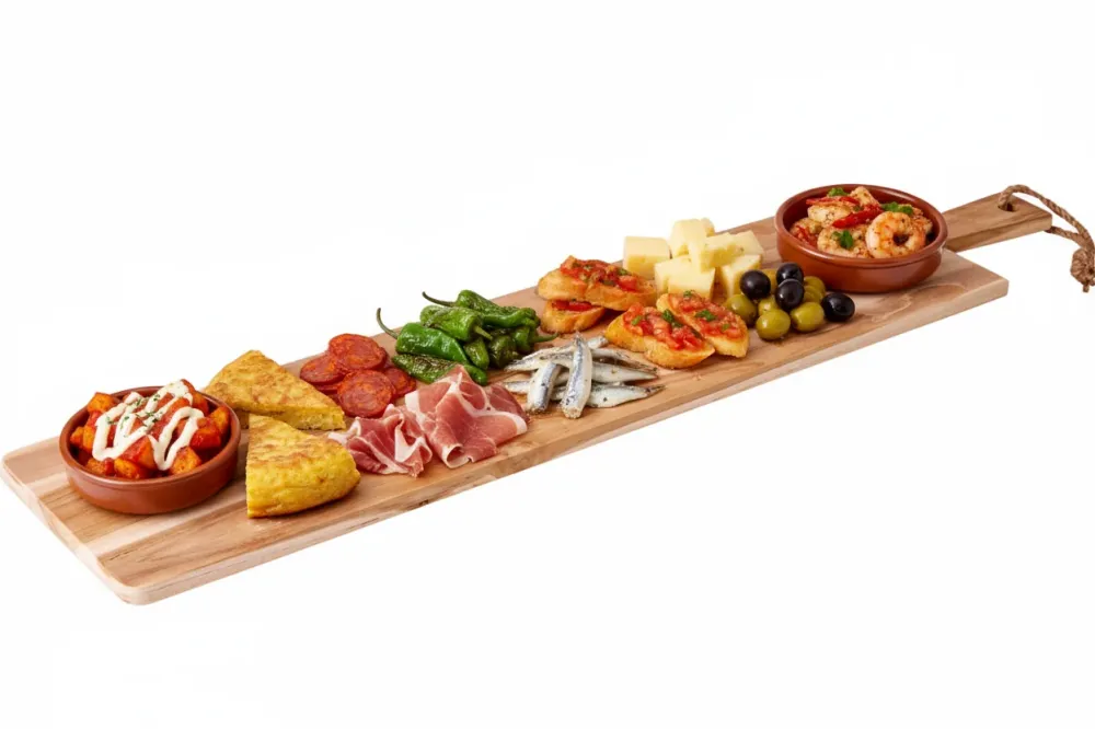 Cookinglife Serveerplank / Tapasplank - Teak - 100 x 20 cm - Houten Plank voor Hapjes en Gerechten