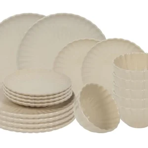 Cookinglife Serviesset Cardida Beige 18-delig / 6 personen - 6 dinerborden, 6 ontbijtborden en 6 kommen