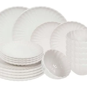 Cookinglife Serviesset Cardida Off White 18-delig / 6 personen - 6 dinerborden, 6 ontbijtborden en 6 kommen