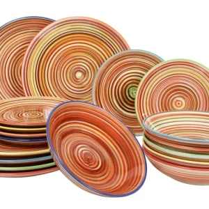 Cookinglife Serviesset Rhythm & Lines 18-delig / 6 personen - 6 dinerborden, 6 ontbijtborden en 6 diepe borden