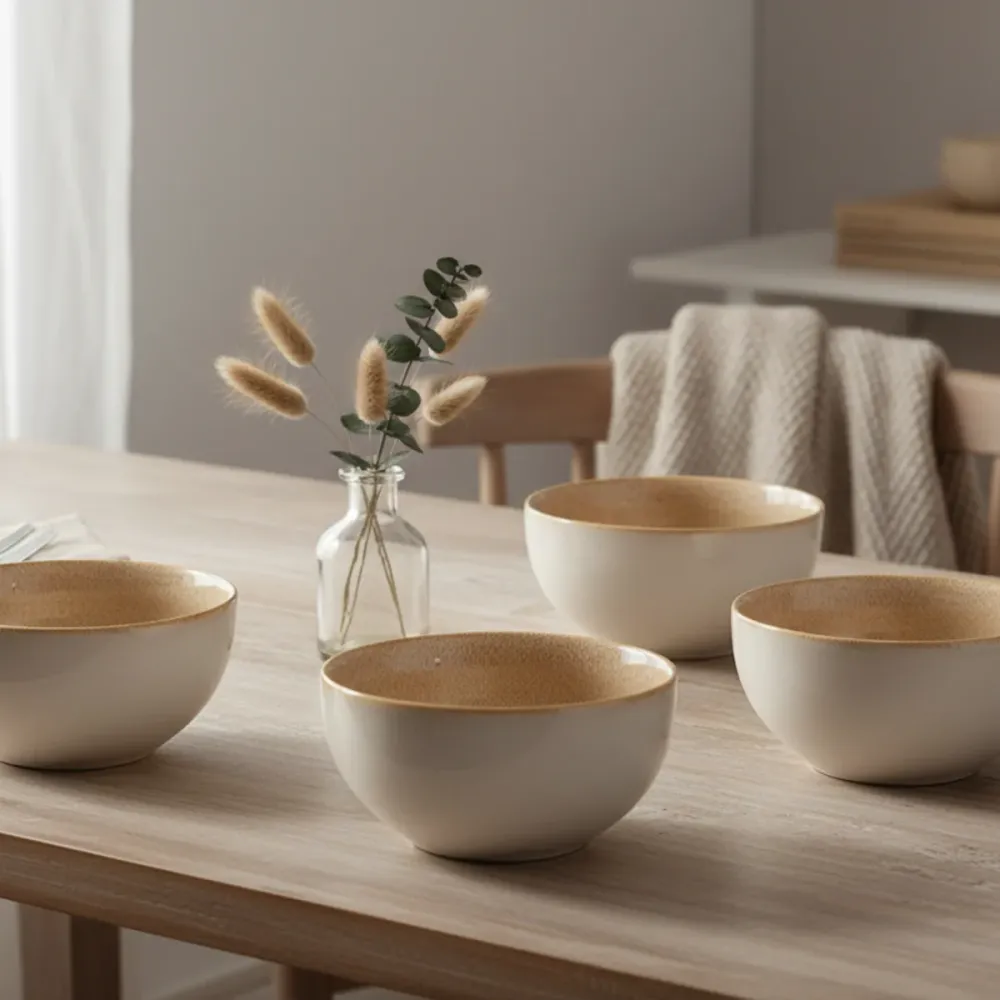 Cookinglife Serviesset Serene Zand 12-delig / 4 personen - 4 dinerborden, 4 ontbijtborden en 4 kommen