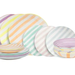 Cookinglife Serviesset Spring Vibes 18-delig / 6 personen - 6 dinerborden, 6 ontbijtborden en 6 diepe borden