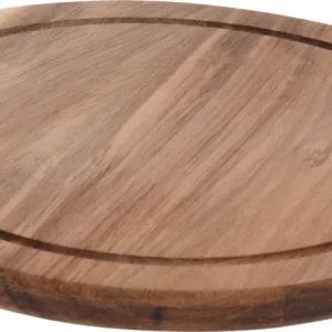 Cookinglife Snijplank Hout Acacia Pure Wood Ø 30 cm - Ronde Snijplank met Sapgeul