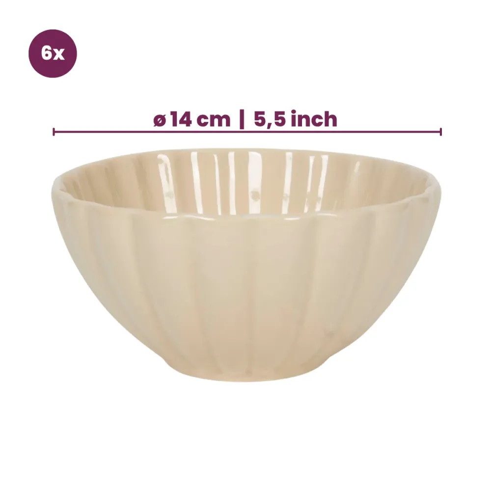 Cookinglife Soepkommen / Kommen Cardida Beige ø 14 cm - 6 stuks