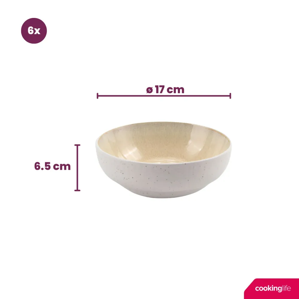 Cookinglife Soepkommen / Kommen Nola Sand ø 17 cm - 6 Stuks